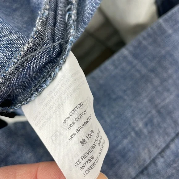 NWT J. Crew Size 2 Tie-Waist Shorts, Chambray, High Waist blue - Picture 6 of 11